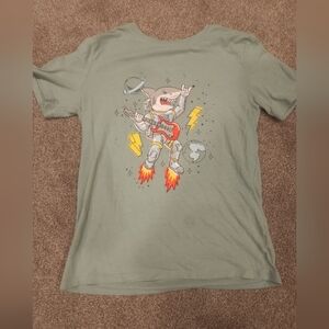 Cat & Jack Space Shark Graphic Tee in Olive